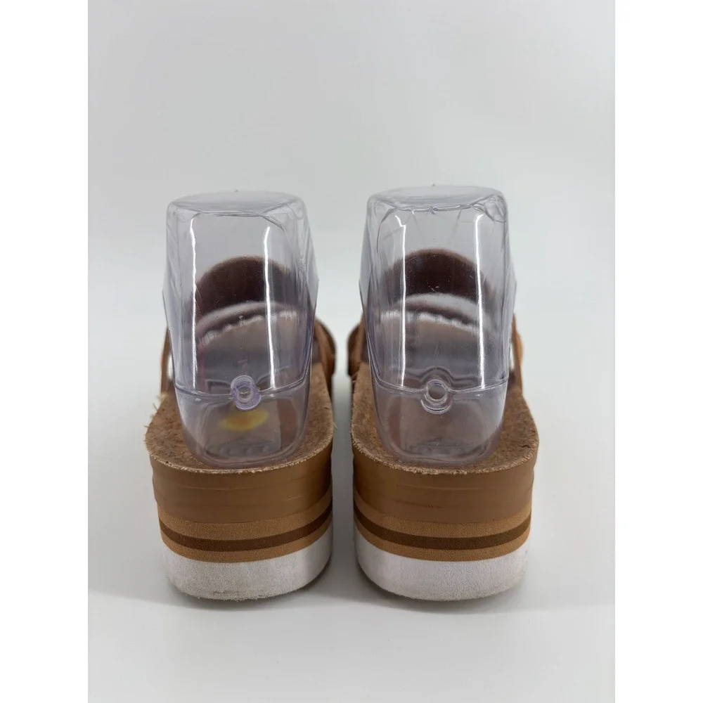 Reef Vista Hi Tan Platform Sandals Womens Size 6 Cork Footbed Slides CI4611